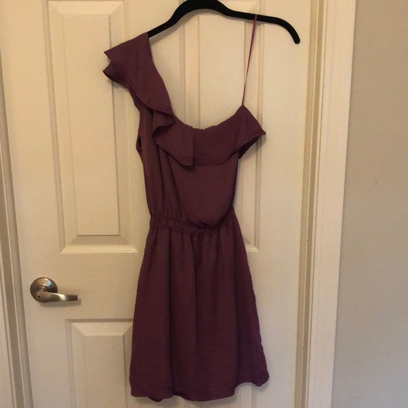10/$30🏷❤️Max studio one shoulder sexy purple dress ruffle date work party cute - Picture 1 of 11